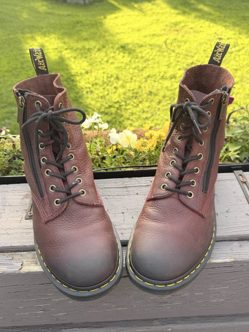 Dr Martens 1460 Pascal Sz 11 Burgundy Leather Boots Preppy Academia Old Money